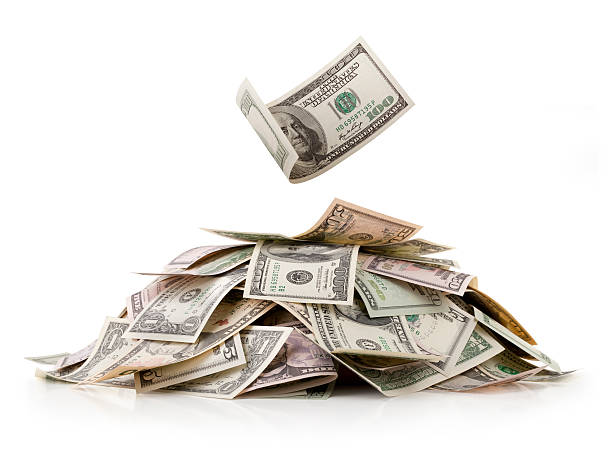 A pile of American cash money